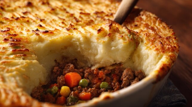 Freshly Baked Shepherd's Pie in a Dish
