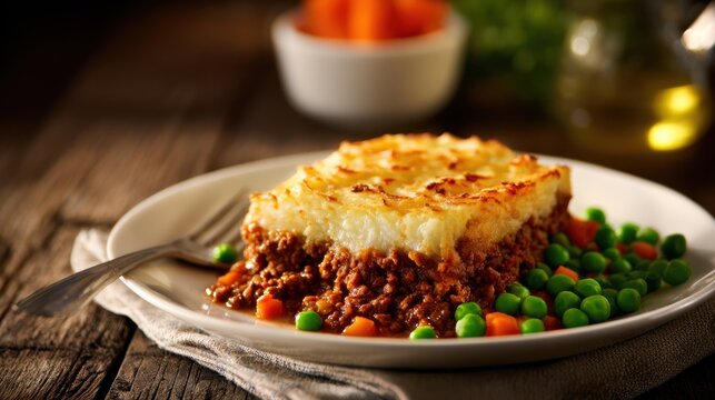 Serving of Traditional Shepherd's Pie on a Plate