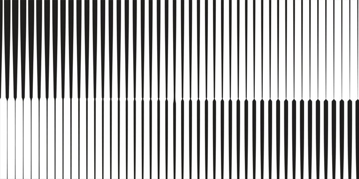 Abstract art geometric background with vertical lines. Optical illusion with waves and transition.