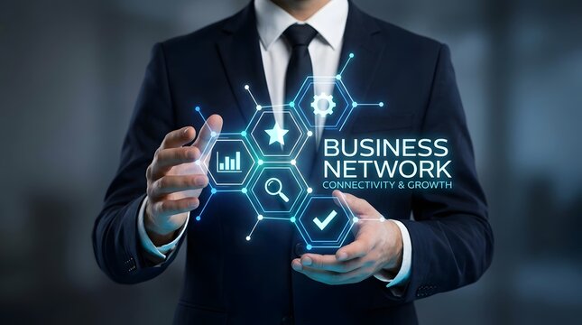 The future of interconnected business is here visualized through a network of data and technology driving innovation and global connectivity