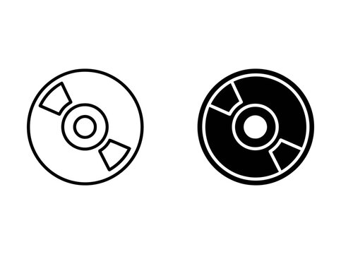 Vector disc alternative style icon set flat design illustration