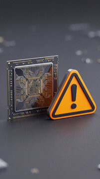 Artificial Intelligence Chip Risk and Technology Warning Concept