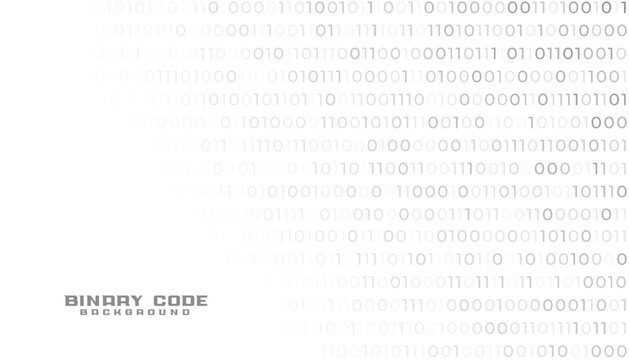 digital zero and one binary number system white background