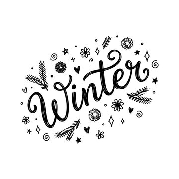 Winter hand drawn lettering