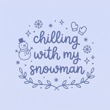 Chilling with snowman icon