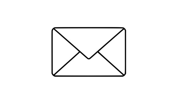 Envelope mail icon line art vector illustration for communication and messaging