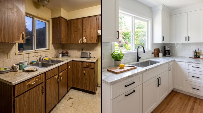 Dated Kitchen to Modern Kitchen