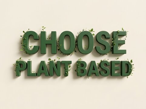 Choose plant based text design with green leaves and vines
