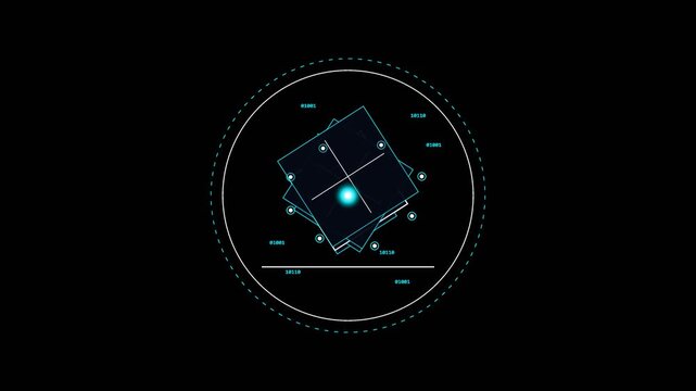 Futuristic HUD Cyber Target and Scanning Interface Motion Graphic Animation