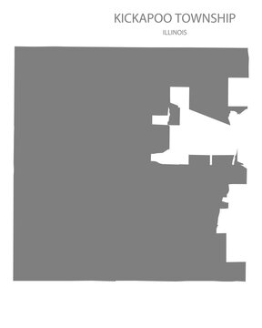 Kickapoo Township Map, Illinois, USA