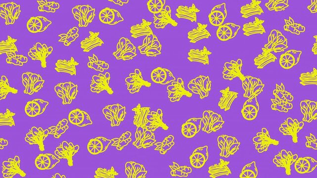 Summer vegetable pattern video animation moving
