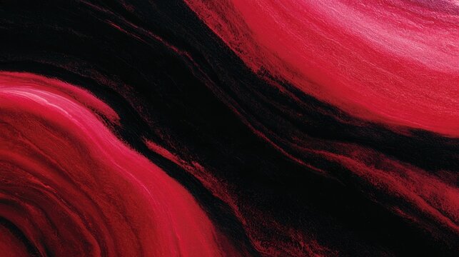 Red and black swirling bands mixing over dark textured surface