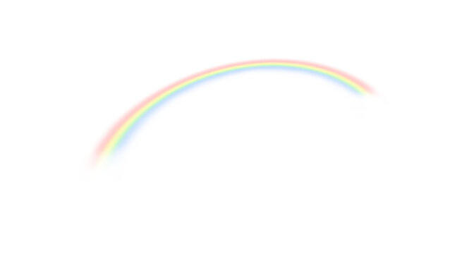 Angled Rainbow Arc with Glow Overlay on Transparent Background