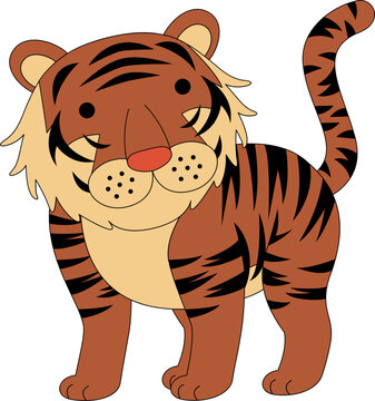 Cute Tiger Animal Vector Illustration