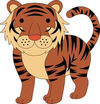 Cute Tiger Animal Vector Illustration