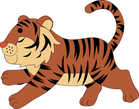Cute Tiger Animal Vector Illustration