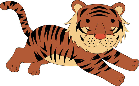 Cute Tiger Animal Vector Illustration