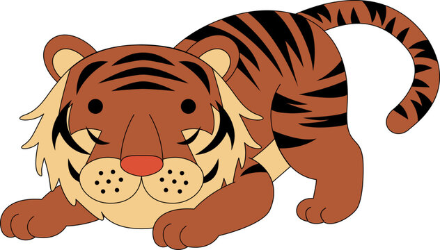Cute Tiger Animal Vector Illustration
