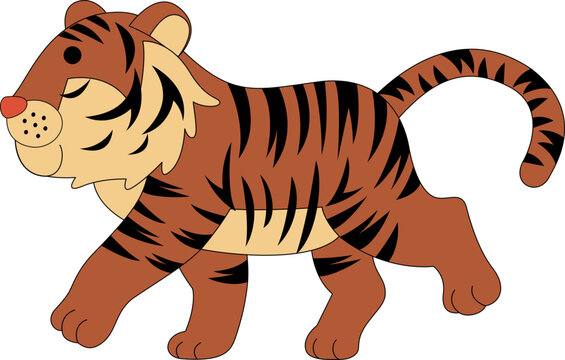Cute Tiger Animal Vector Illustration