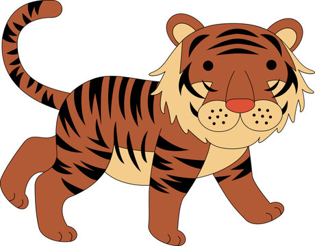 Cute Tiger Animal Vector Illustration