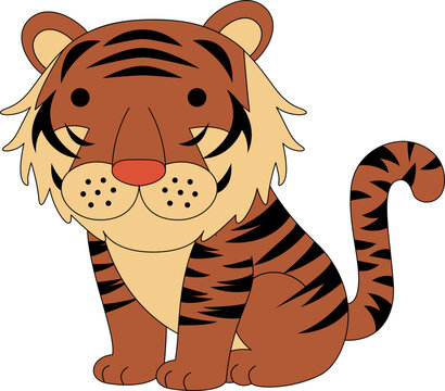 Cute Tiger Animal Vector Illustration