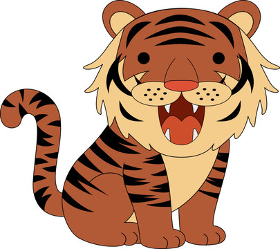 Cute Tiger Animal Vector Illustration