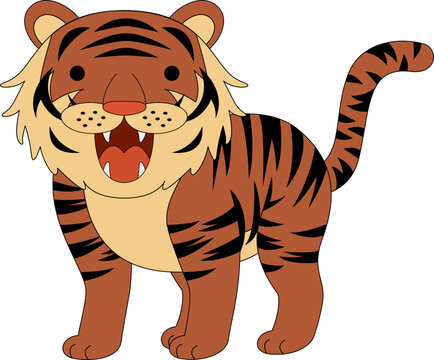 Cute Tiger Animal Vector Illustration