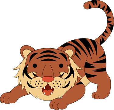 Cute Tiger Animal Vector Illustration