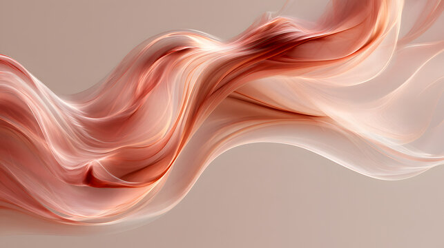 Silky rose and cream waves sweeping across a neutral background