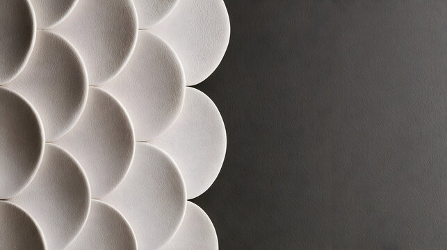 White scalloped relief along the edge of a dark gray background
