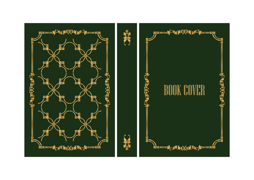 book cover design with retro decorations