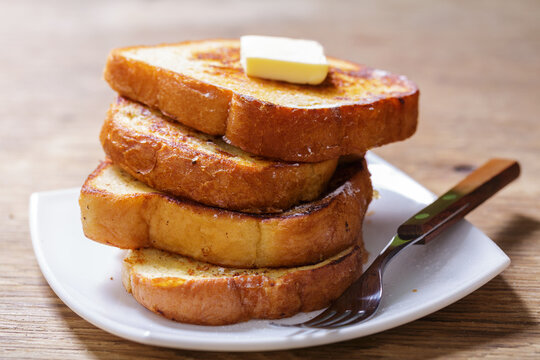 close up of plate of french toasts