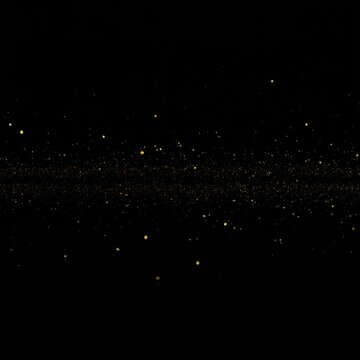 黒地を右へ漂う無数の金の粒 シームレスループ動画背景 1:1 4K