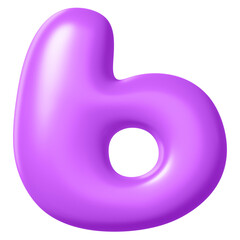 3D b png sticker, purple balloon English alphabet, transparent background © Rawpixel.com