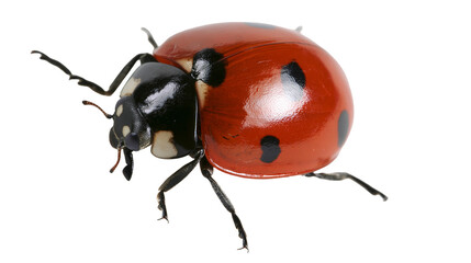 Bright red ladybug with black spots and shiny shell © Eike