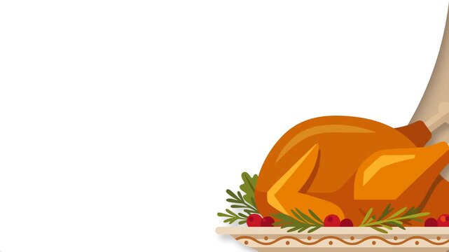 Delicious Roasted Turkey Dish Served on Plate for Thanksgiving Holiday Celebration.