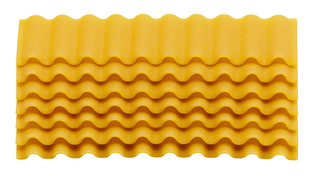 Stacked wavy lasagna pasta sheets made of durum wheat semolina