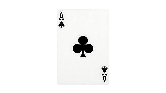 Ace of clubs playing card isolated on transparent background