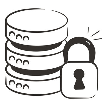 An icon design of locked database 