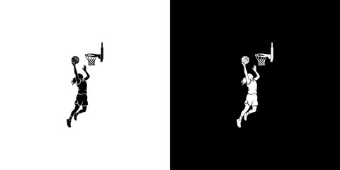 Basketball Player Dunking Silhouette © penikmat