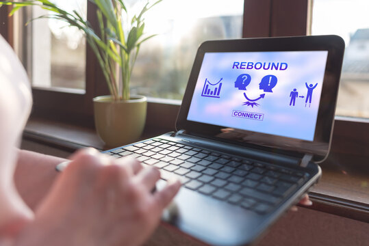 Rebound concept on a laptop screen