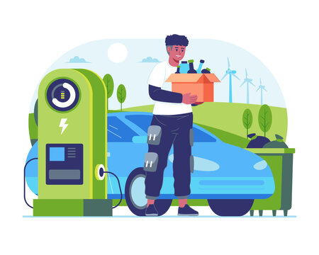 Electric Car Charging and Recycling