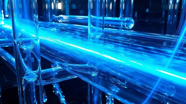 Quantum Flow: Blue Protons Through Liquid Channels
