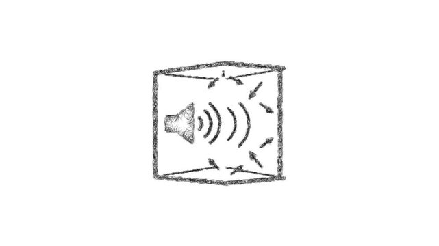 Sketch reverberation icon animation - smooth progressive reveal