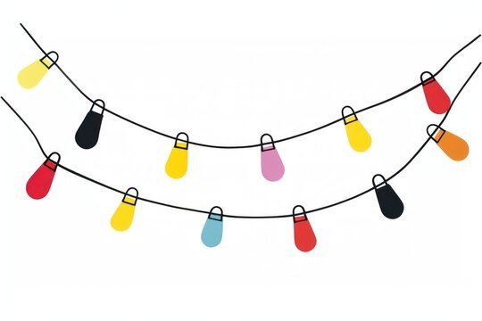 Clipart lights string lighting line white background.