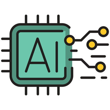 Connected AI Chip Icon