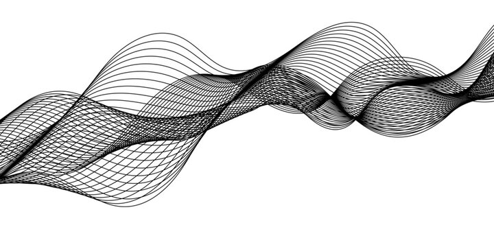 Modern background futuristic energy sound waves technology concept background. Geometric design. parallel lines pattern and Digital landscape for presentations. Dynamic flowing wave lines design with 