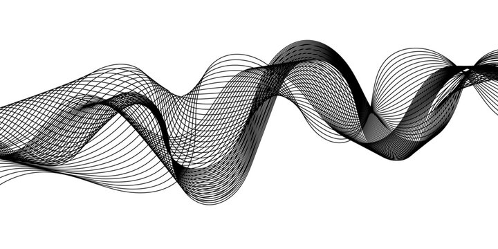 Modern background futuristic energy sound waves technology concept background. Geometric design. parallel lines pattern and Digital landscape for presentations. Dynamic flowing wave lines design with 