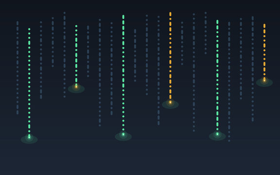 Digital binary code rain abstract cyber background