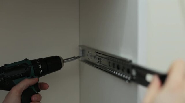 Assembling Furniture and Installing Drawer Slides with a Power Drill